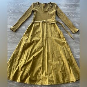 Zara Olive Midi Dress with Belt